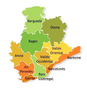 mapa de las localidades de Barcelona